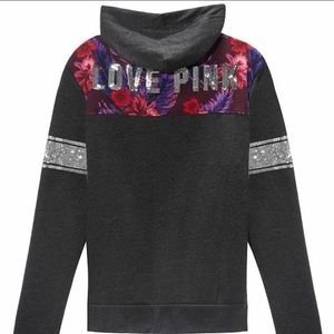 Pink Victoria’s Secret Bling Hoodie Size XS